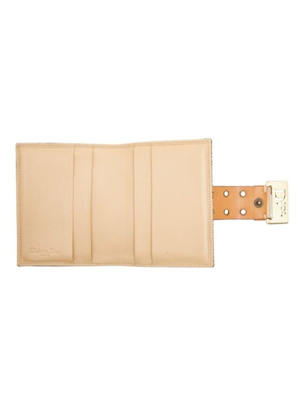Dior Trotter Jacquard Card Case Bifold Beige Brown Canvas Leather - Picture 7 of 9
